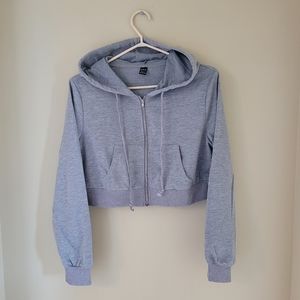 Cropped Zip Up Hoodie